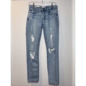 FRAME‎ Denim Le Garcon Size 25  Medium Wash  Boyfriend Disstressed